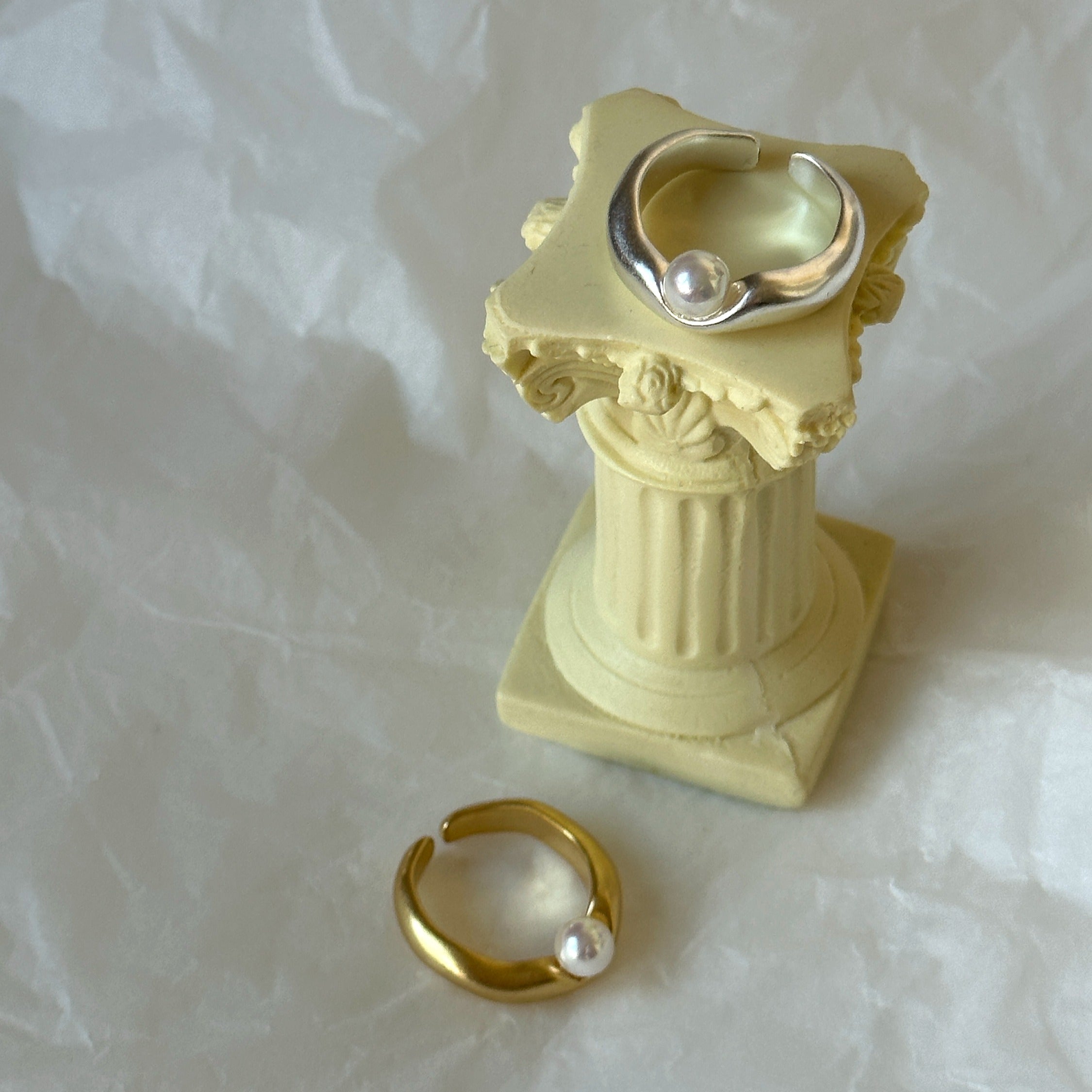 Gold and Silver Ring with Pearl