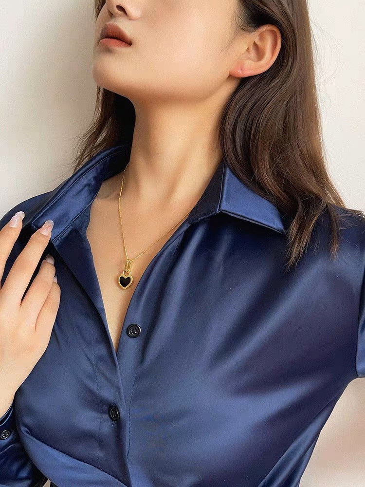 Gold Plated Heart Gemstone Necklace