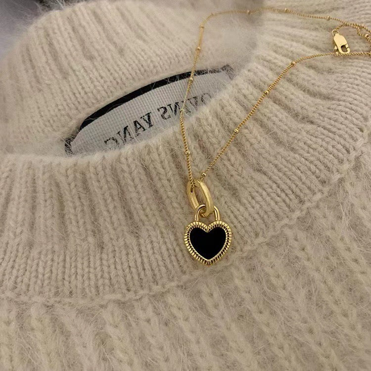 Gold Plated Heart Gemstone Necklace