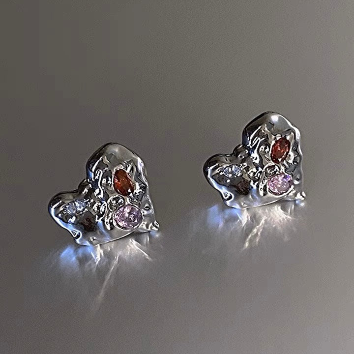 Silver Plated Textured Earrings