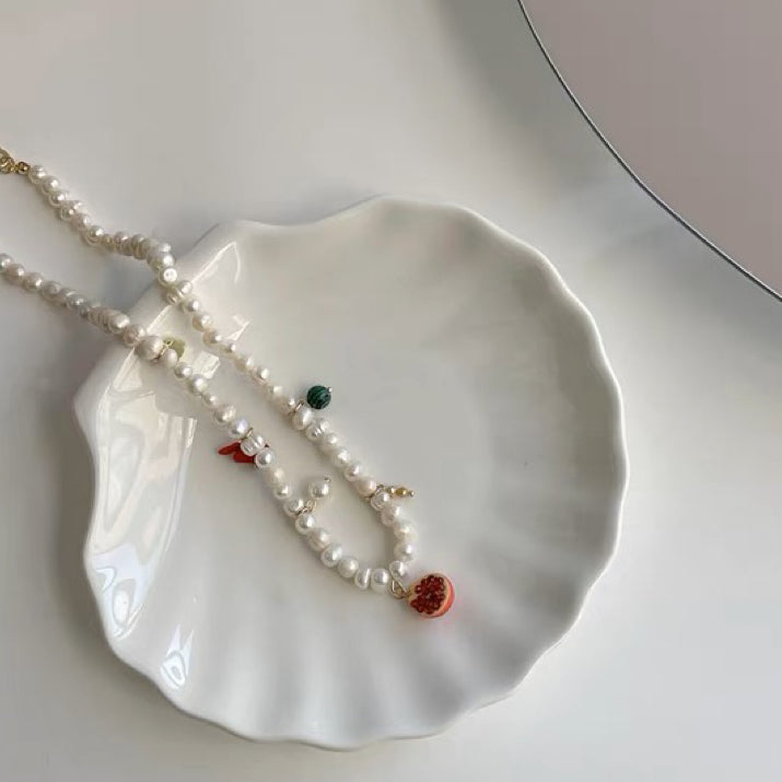 Gold Multilayer Necklace with Pearls