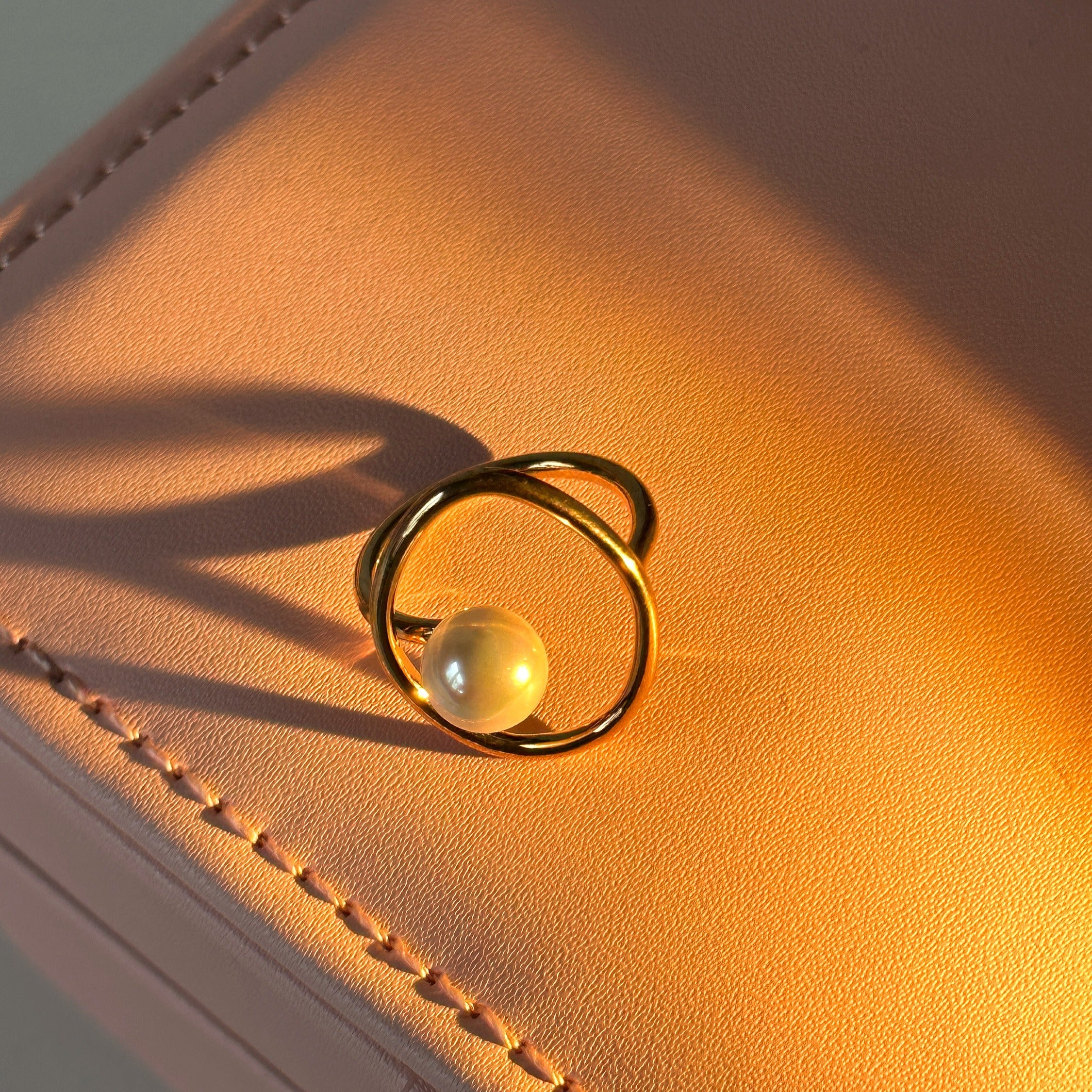 Gold Plated Ring with Pearl