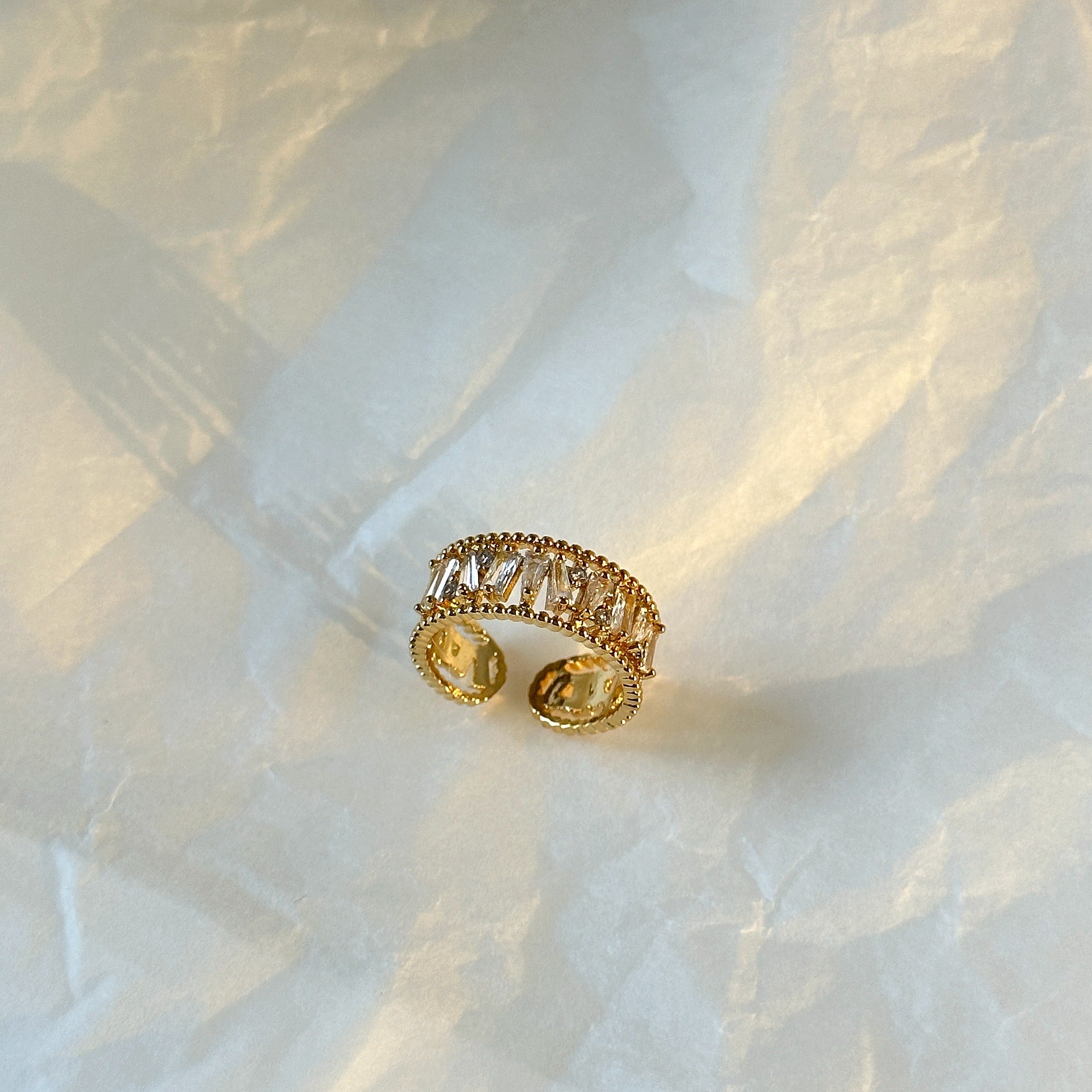 Gold-Plated Ring with Diamonds