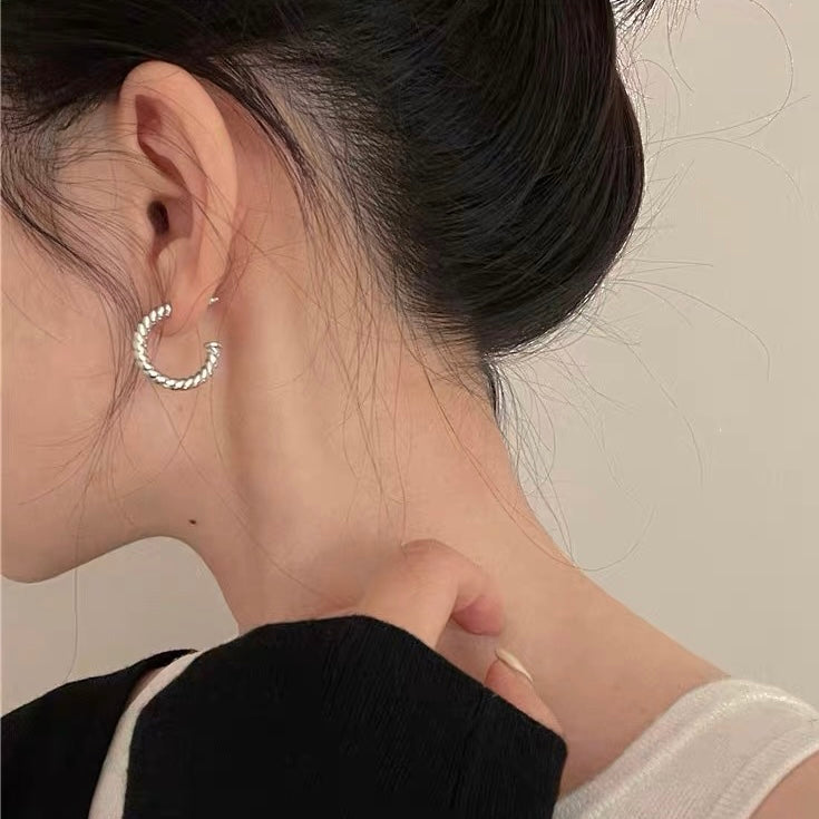 Silver Hoop Earrings with Removable Heart Pendant