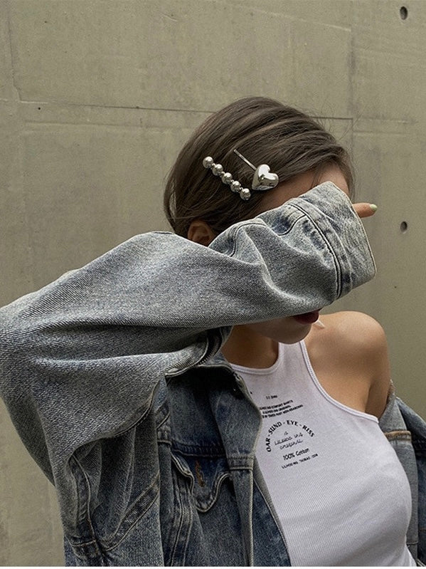 Silver Hair Clip Set