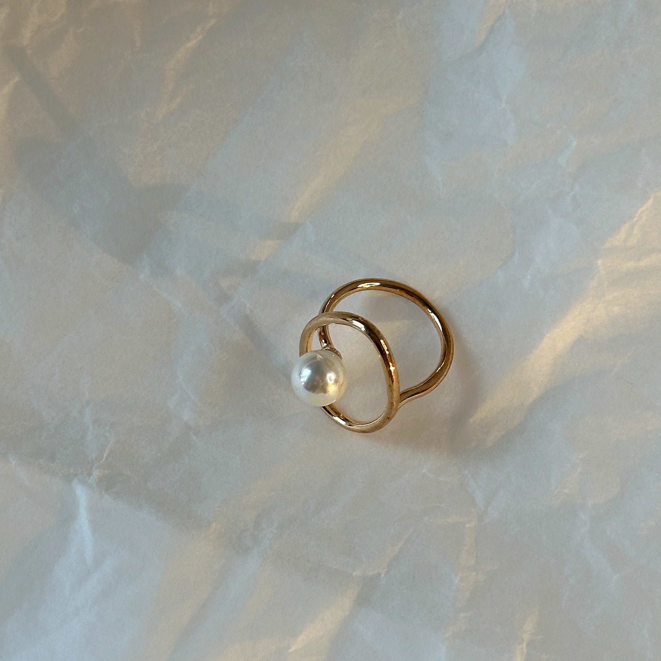 Gold Plated Ring with Pearl