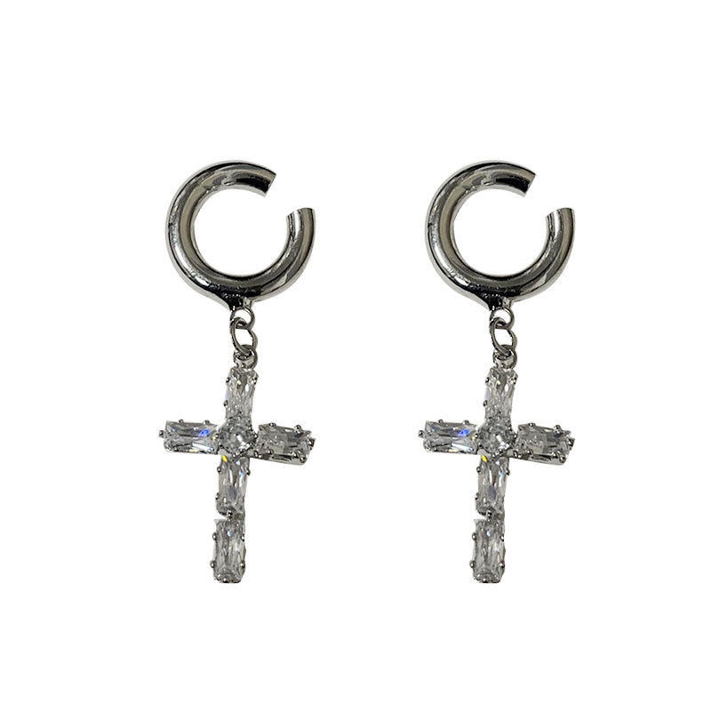 Cross Ear Cuffs with Diamonds