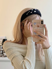 Textured Fuzzy Headband with Crystals