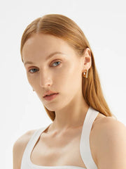 Gold C Hoop Earrings