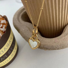Gold Plated Heart Gemstone Necklace