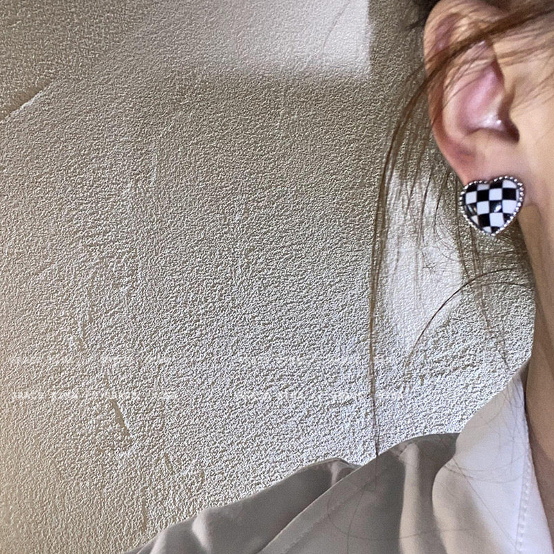 Chess Silver Plated Stud Earrings