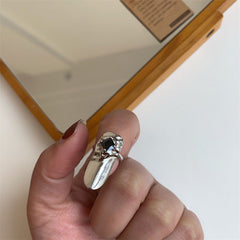 Silver-Plated Crystal Sheild Ring