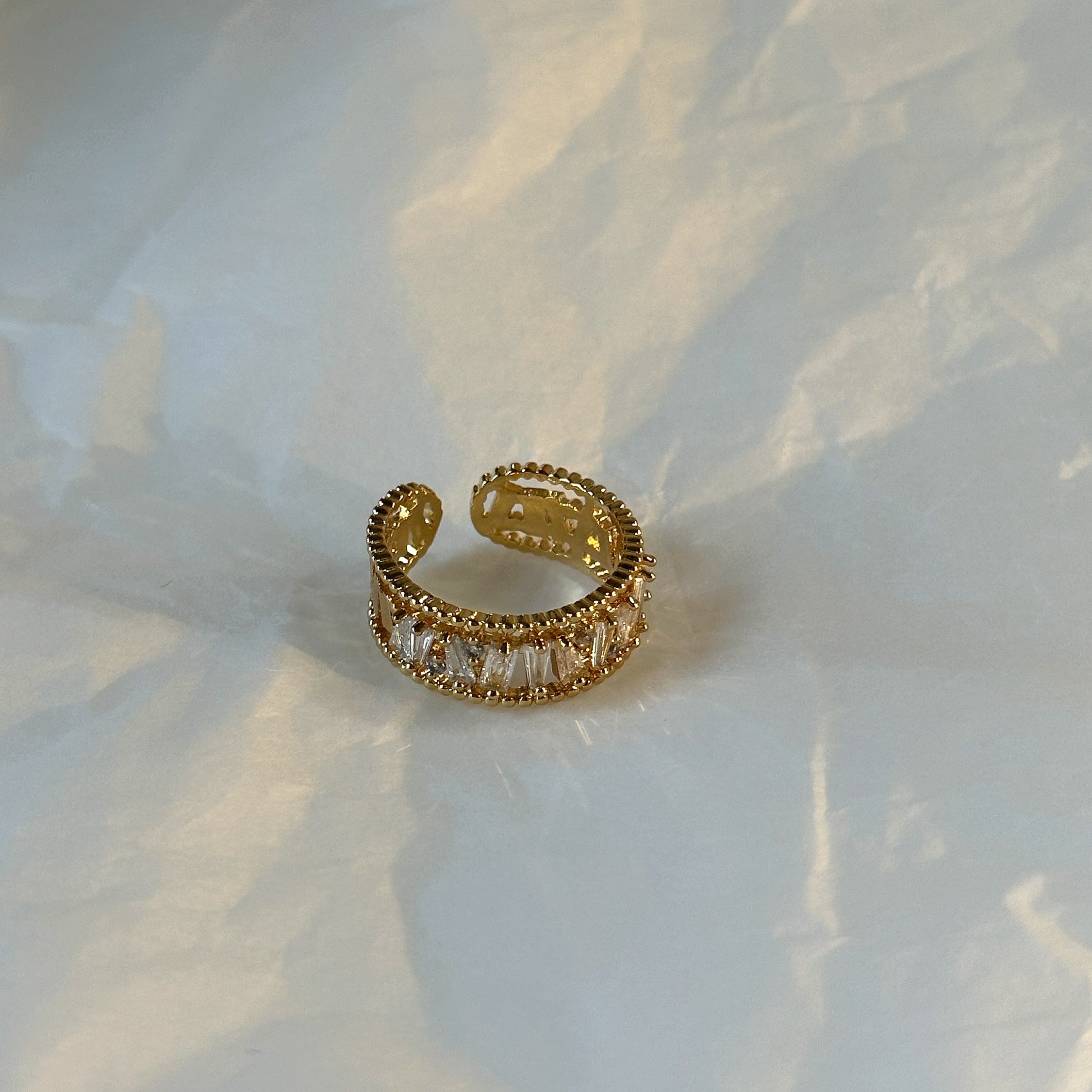 Gold-Plated Ring with Diamonds