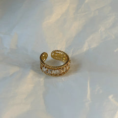 Gold-Plated Ring with Diamonds