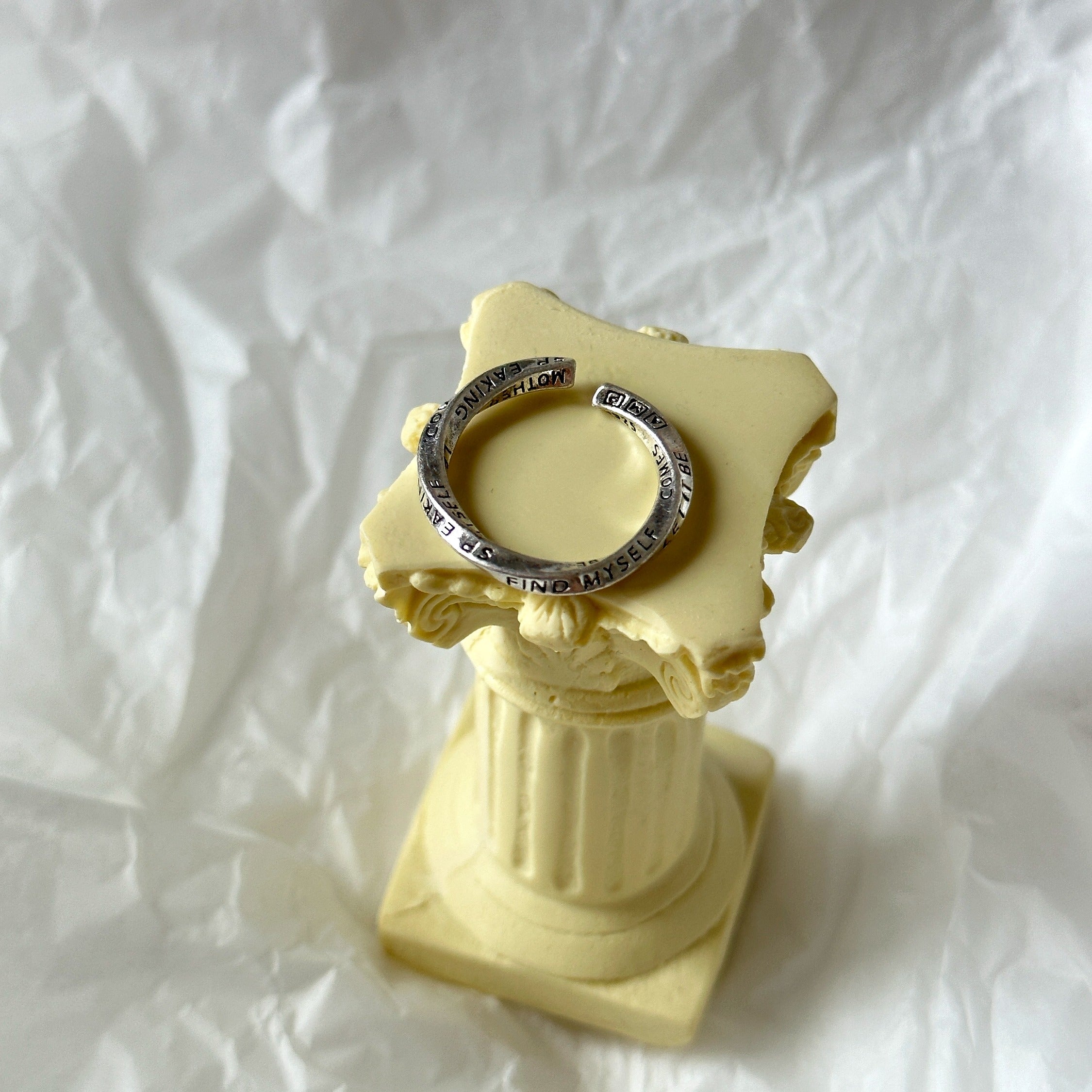 Silver-Plated Alphabets Ring