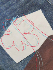 Vintage 3D Appliqué Denim Jeans