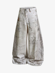 Wing Rivet Dirty Wash Jeans