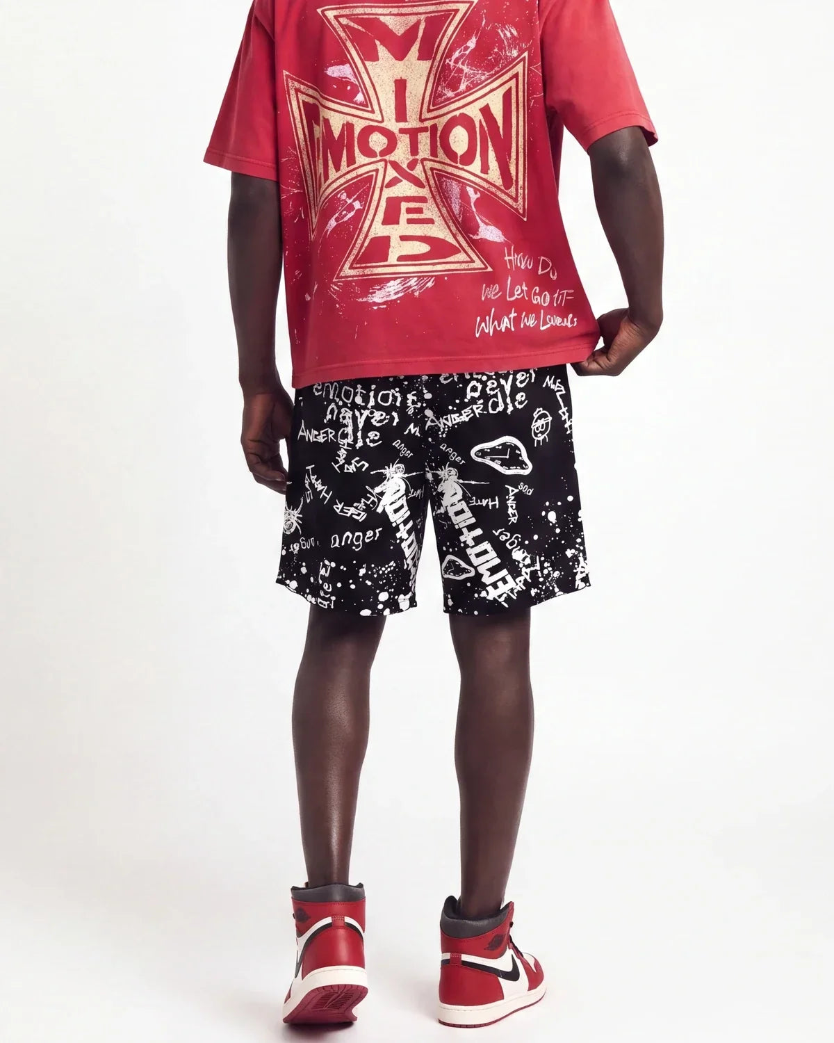 Mixed Emotions Graffiti Shorts Black