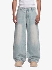 Denim Washed Distressed Barrel Jeans - 2511