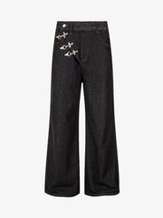 Airplane Buckle Curved Jeans