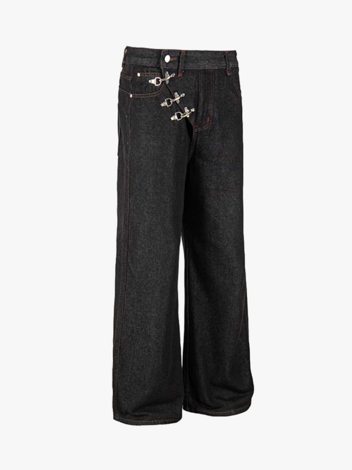 Airplane Buckle Curved Jeans