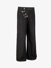 Airplane Buckle Curved Jeans