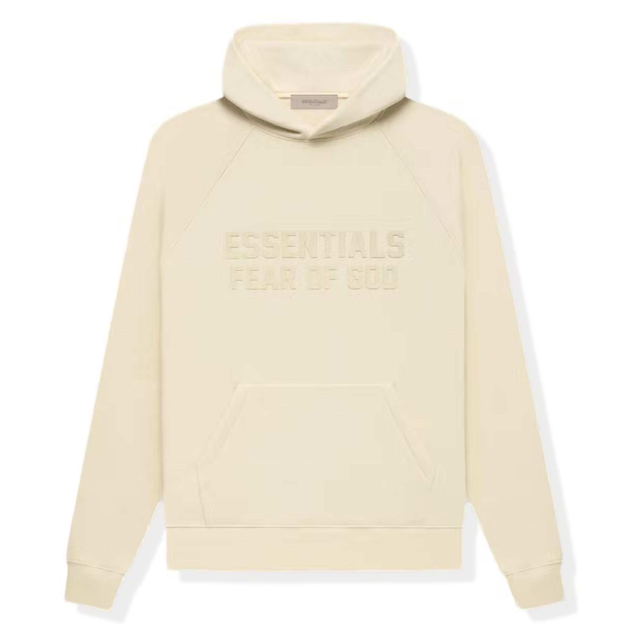Fear Of God Essentials Logo Flocked Egg Shell Hoodie (FW22)