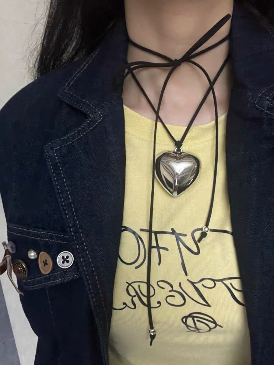 Heart Lace-Up Necklace