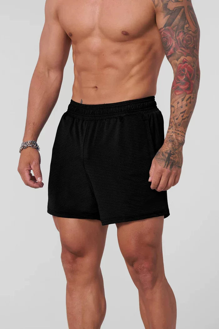 YOONGLA Summer Men's Shorts Jogger Muscle Exercise Fitness Mesh Quick Drying Breathable Training Beach Pants