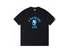 High version cross-border summer new trendy brand BAPE Little Ape Man letter seamless cylindrical 260G pure cotton short sleeved T-shirt (36)