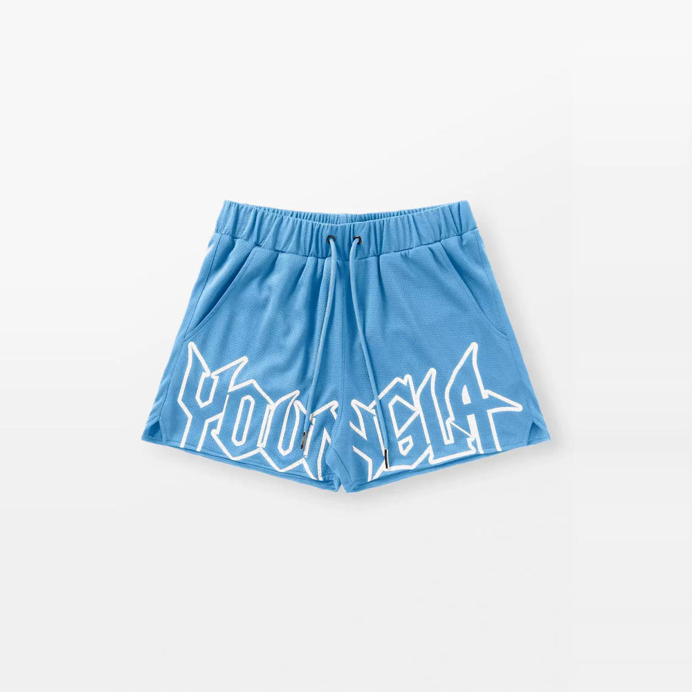 YOUNG LA Summer New Sports and Fitness Shorts Mesh Quick drying Breathable Basketball Training Shorts Casual Beach Shorts
