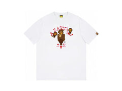 High version cross-border summer new trendy brand BAPE Little Ape Man letter seamless cylindrical 260G pure cotton short sleeved T-shirt (6)