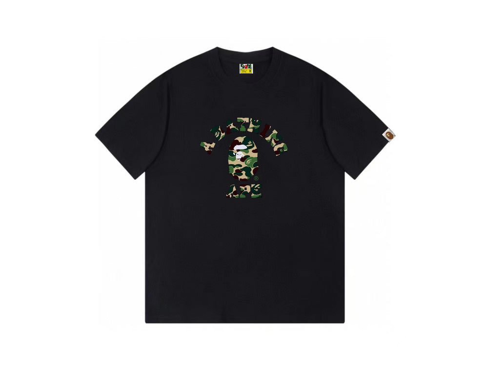 High version cross-border summer new trendy brand BAPE Little Ape Man letter seamless cylindrical 260G pure cotton short sleeved T-shirt (23)