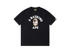 High version cross-border summer new trendy brand BAPE Little Ape Man letter seamless cylindrical 260G pure cotton short sleeved T-shirt (27)