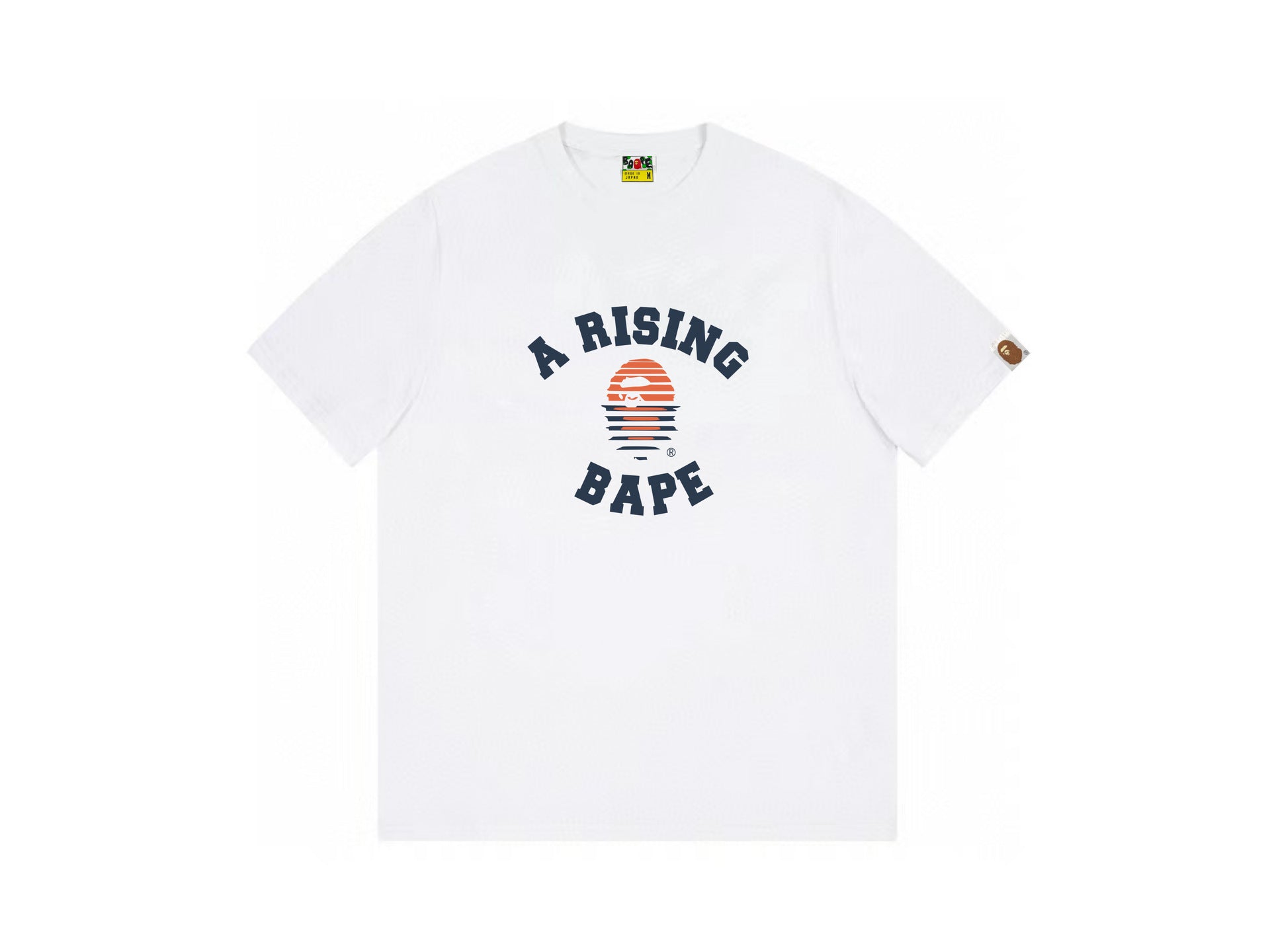High version cross-border summer new trendy brand BAPE Little Ape Man letter seamless cylindrical 260G pure cotton short sleeved T-shirt (3)
