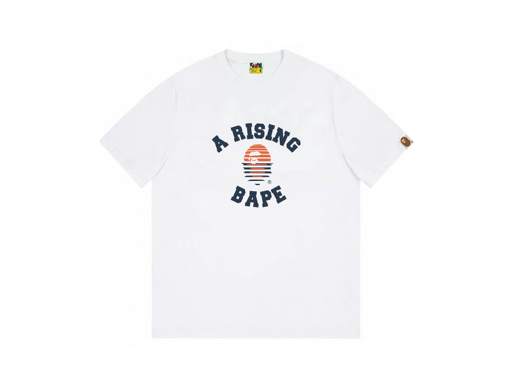 High version cross-border summer new trendy brand BAPE Little Ape Man letter seamless cylindrical 260G pure cotton short sleeved T-shirt (3)