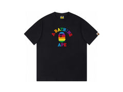 High version cross-border summer new trendy brand BAPE Little Ape Man letter seamless cylindrical 260G pure cotton short sleeved T-shirt (20)