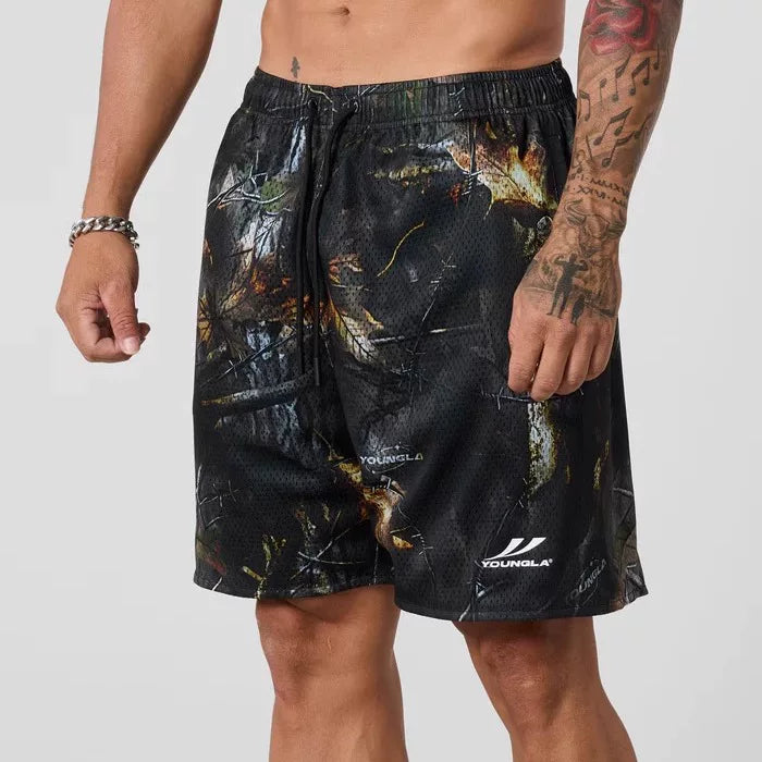 YOONGLA Summer New Men's 3D Full Print Shorts, Jogger Sports Fitness Quick Drying Breathable Training Beach Pants