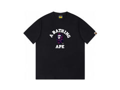 High version cross-border summer new trendy brand BAPE Little Ape Man letter seamless cylindrical 260G pure cotton short sleeved T-shirt (16)