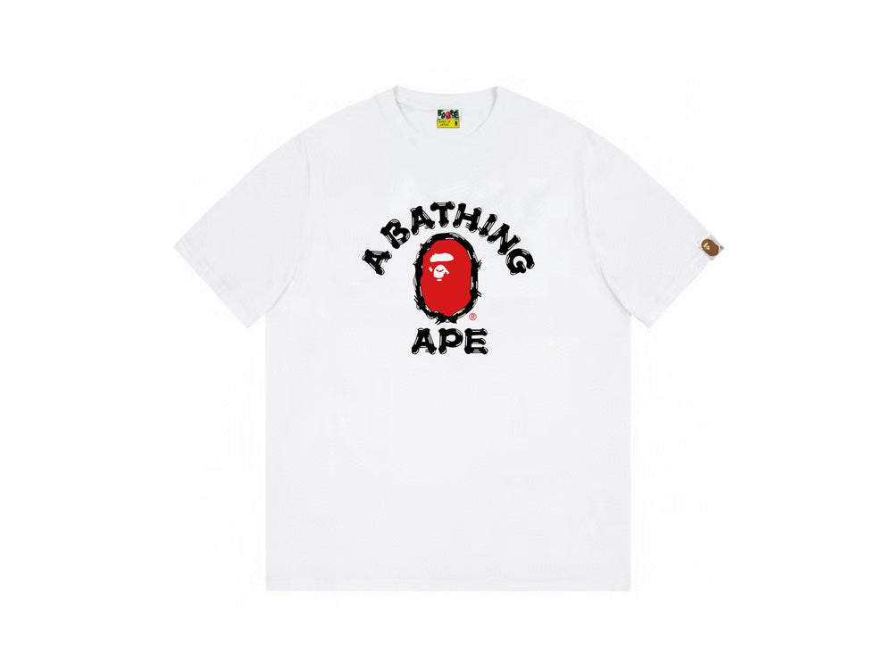 High version cross-border summer new trendy brand BAPE Little Ape Man letter seamless cylindrical 260G pure cotton short sleeved T-shirt (11)