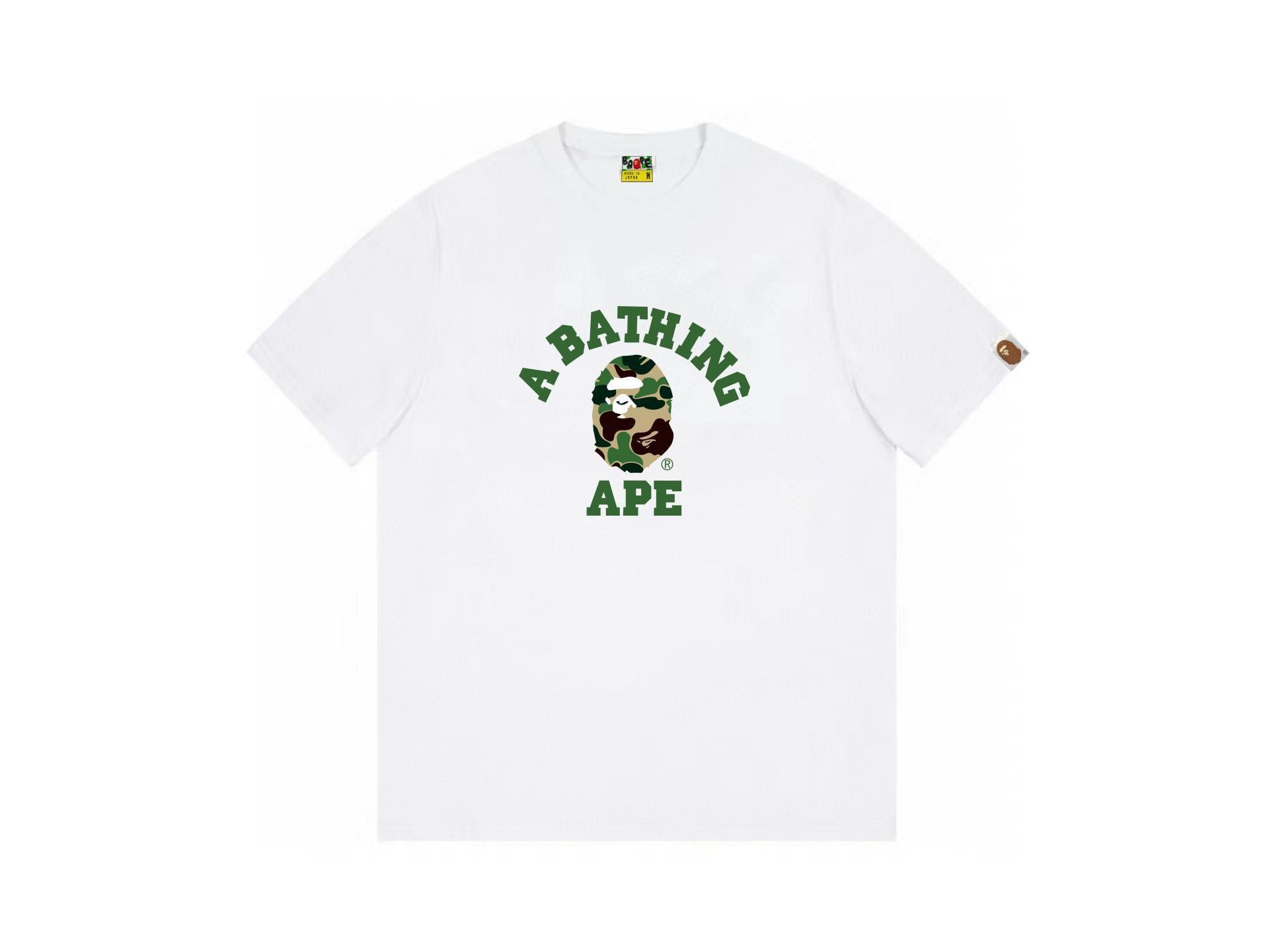 High version cross-border summer new trendy brand BAPE Little Ape Man letter seamless cylindrical 260G pure cotton short sleeved T-shirt (37)
