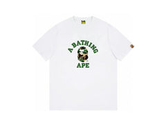 High version cross-border summer new trendy brand BAPE Little Ape Man letter seamless cylindrical 260G pure cotton short sleeved T-shirt (37)