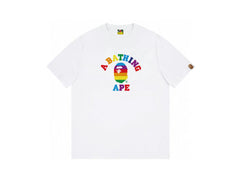 High version cross-border summer new trendy brand BAPE Little Ape Man letter seamless cylindrical 260G pure cotton short sleeved T-shirt (20)
