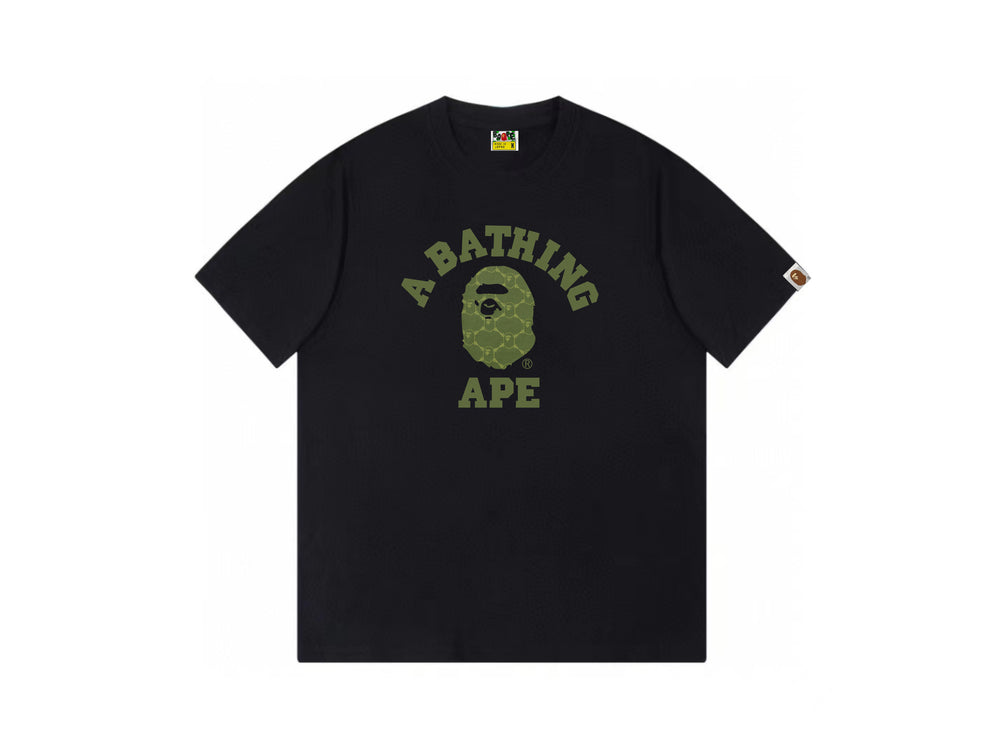 High version cross-border summer new trendy brand BAPE Little Ape Man letter seamless cylindrical 260G pure cotton short sleeved T-shirt (10)