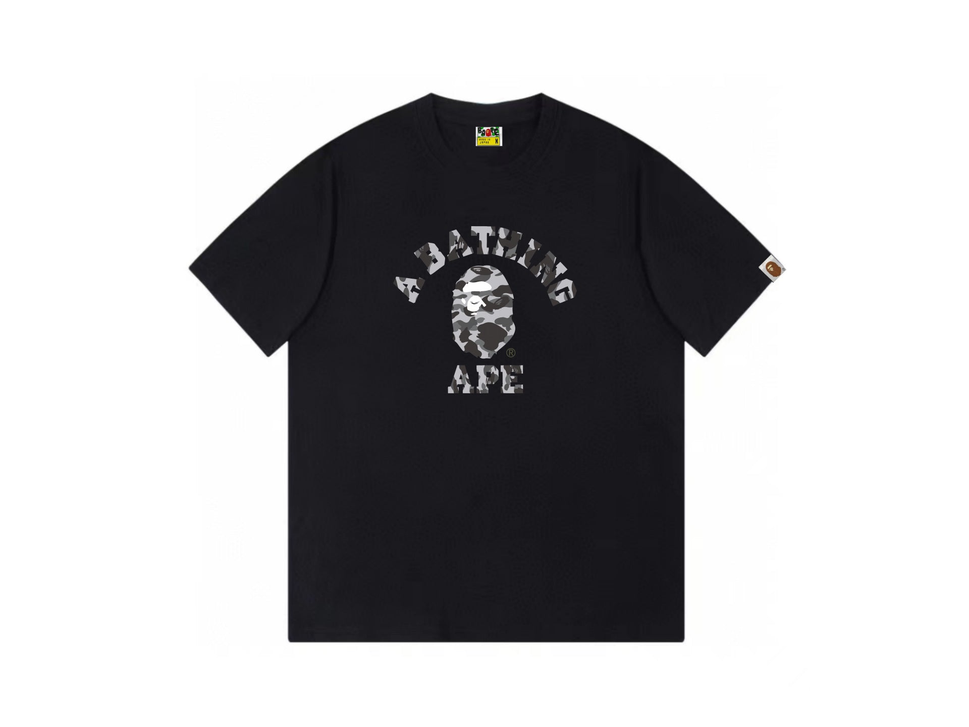 High version cross-border summer new trendy brand BAPE Little Ape Man letter seamless cylindrical 260G pure cotton short sleeved T-shirt (30)