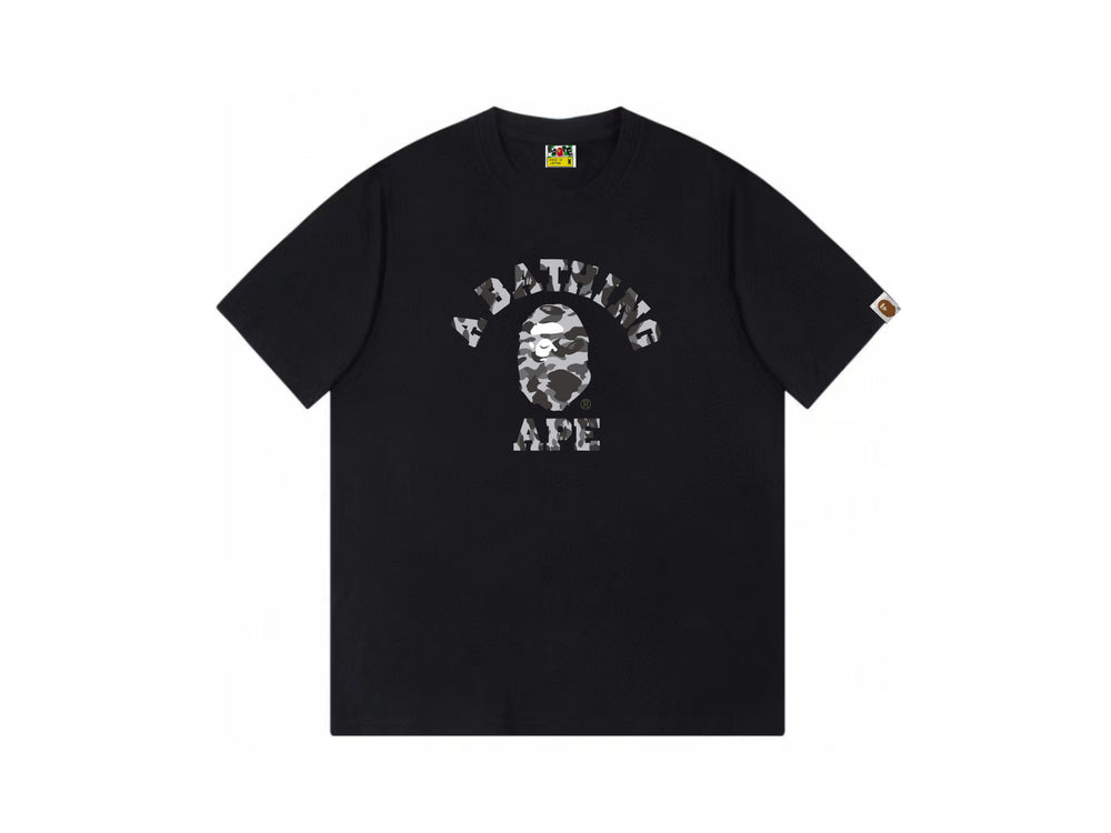 High version cross-border summer new trendy brand BAPE Little Ape Man letter seamless cylindrical 260G pure cotton short sleeved T-shirt (30)