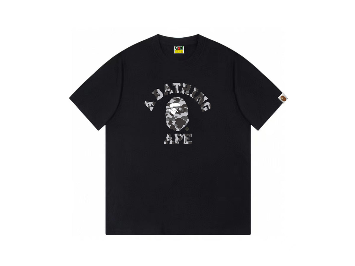 High version cross-border summer new trendy brand BAPE Little Ape Man letter seamless cylindrical 260G pure cotton short sleeved T-shirt (30)
