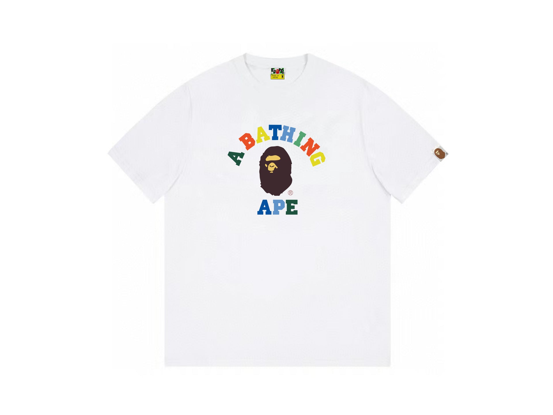High version cross-border summer new trendy brand BAPE Little Ape Man letter seamless cylindrical 260G pure cotton short sleeved T-shirt (12)