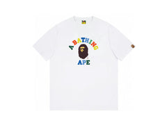 High version cross-border summer new trendy brand BAPE Little Ape Man letter seamless cylindrical 260G pure cotton short sleeved T-shirt (12)