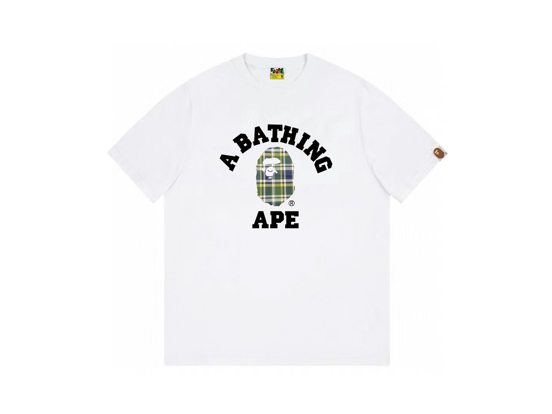 High version cross-border summer new trendy brand BAPE Little Ape Man letter seamless cylindrical 260G pure cotton short sleeved T-shirt (26)
